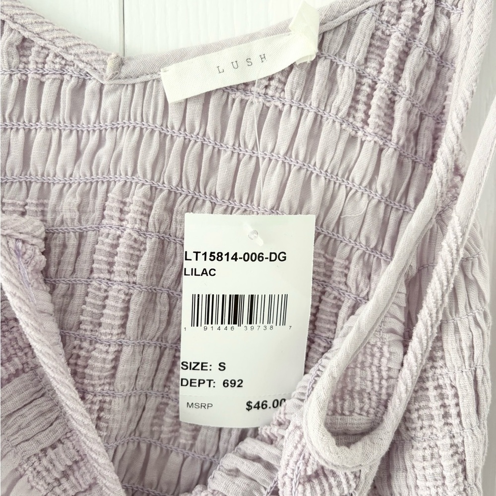 NWT Purple Lush Smocked Top - Picture 3 of 4